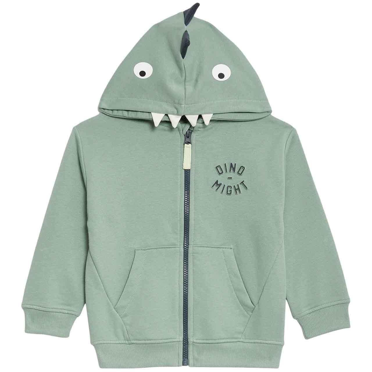 M&S Monster Spike Zip Hoodie, 2-3 Years, Green