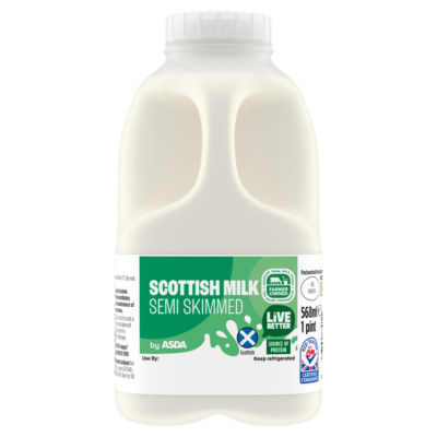 ASDA Scottish Milk Semi Skimmed 1 Pint