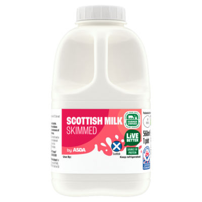 ASDA Scottish Milk Skimmed 1 Pint