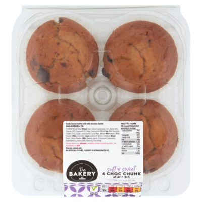 The BAKERY at ASDA 4 Chocolate Chunk Muffins