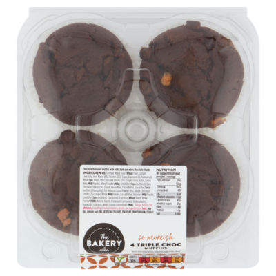 The BAKERY at ASDA 4 Triple Chocolate Muffins