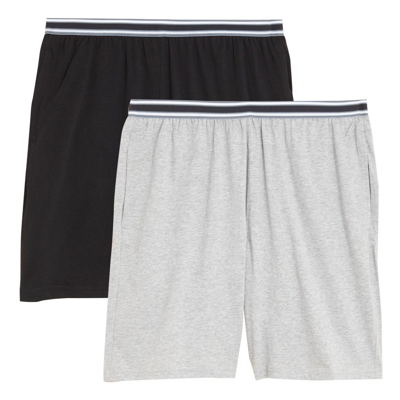 2 Pack Pure Cotton Pyjama Shorts, M