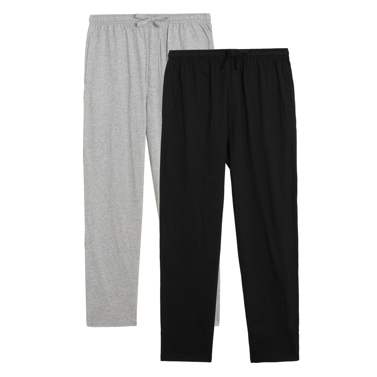 2 Pack Pure Cotton Pyjama Bottoms, L