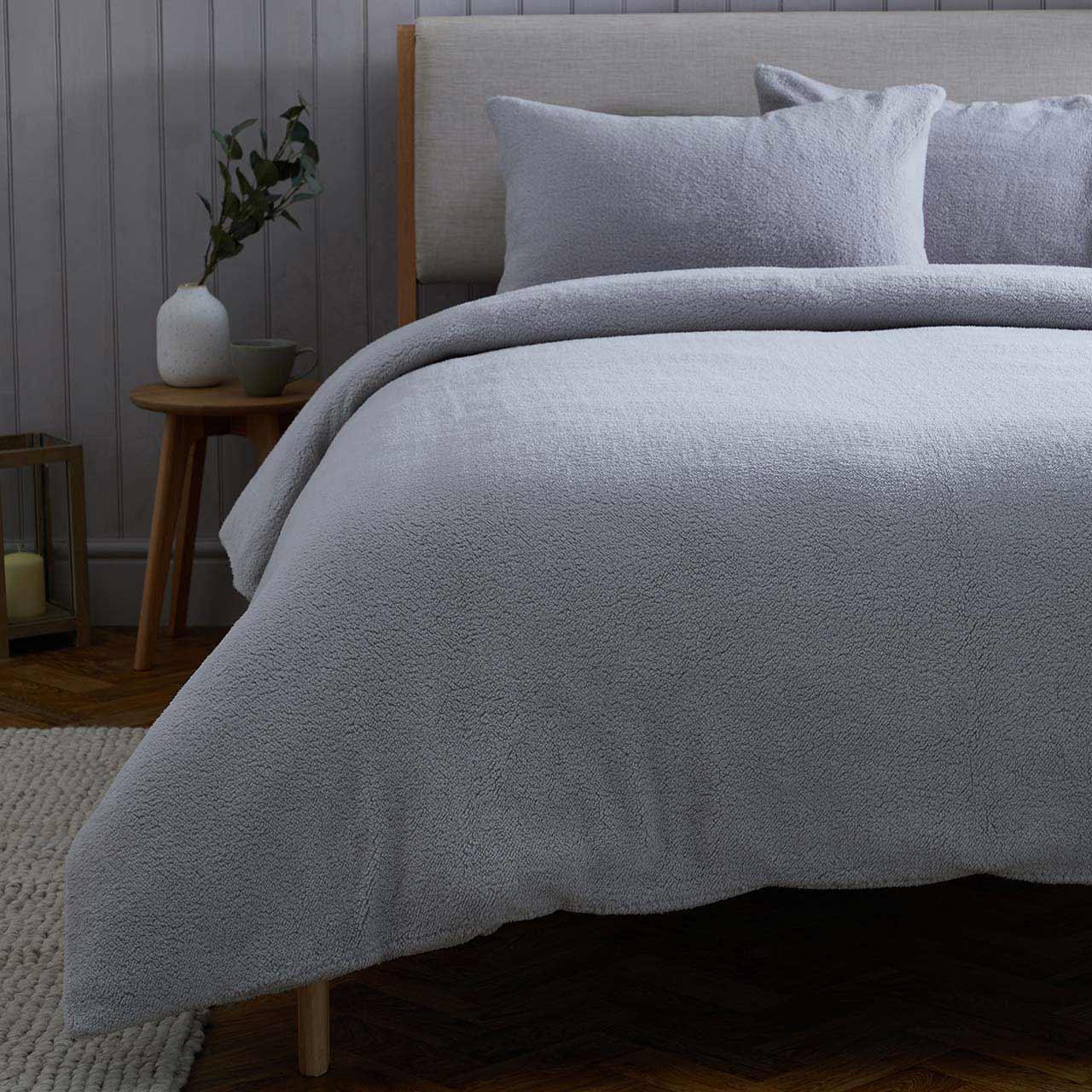 M&S Teddy Fleece Bedset 6FT Grey