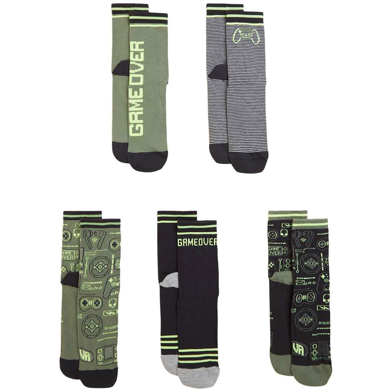 M&S 5 pack Gaming Socks 6-8 Multi