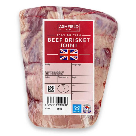 Ashfields 100% British Beef Brisket Joint Typically 0.975kg