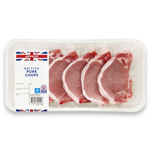 Ashfields Pork Chops Typically 1.025kg