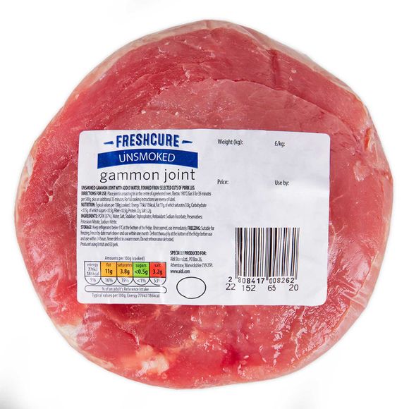 Everyday Essentials Unsmoked Gammon Joint Typically 1kg