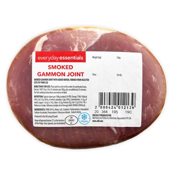 Everyday Essentials Smoked Gammon Joint Typically 1kg