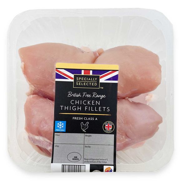 Specially Selected British Free Range Corn Fed Chicken Thigh Fillets Typically 0.375kg