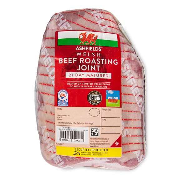 Ashfields 21 Day Matured Welsh Beef Roasting Joint Typically 1.025kg