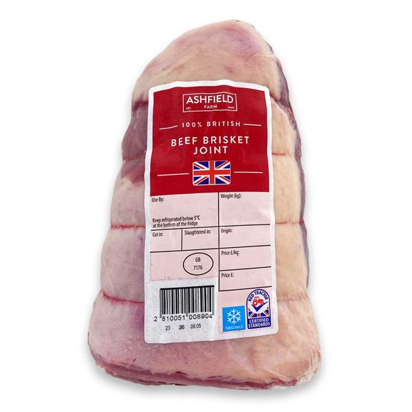 Ashfields 100% British Beef Brisket Joint Typically 0.975kg