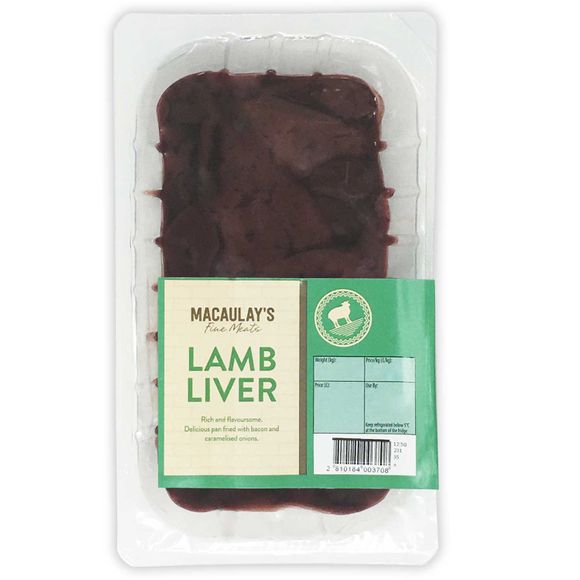 Macaulay's Lamb Liver Typically 0.325kg