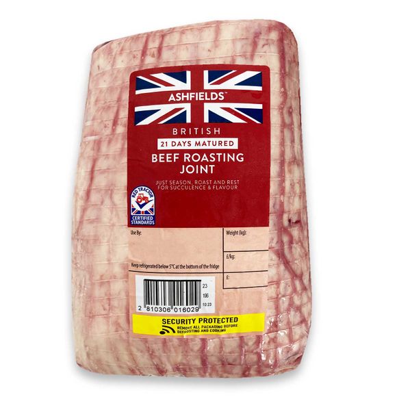 Ashfields British Beef Joint With Basting Fat, 21 Day Matured Typically 1.025kg