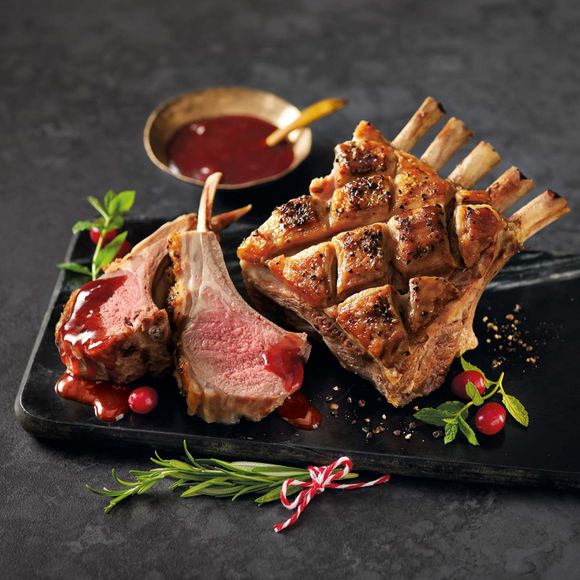 Specially Selected Lamb Rack With Garlic Butter & Cranberry & Mint Glaze Typically 0.65kg