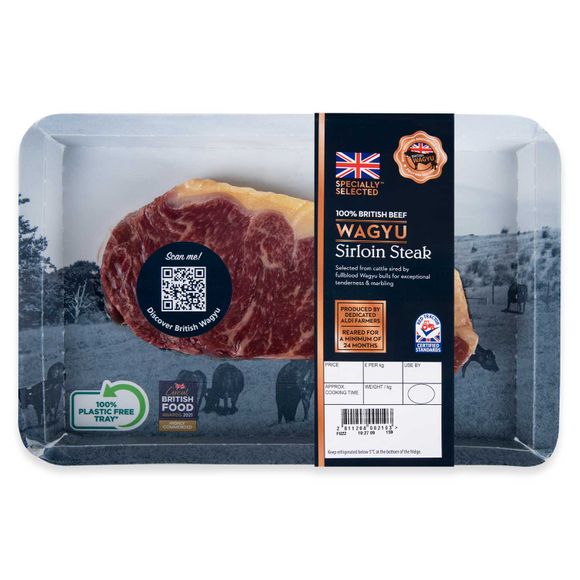 Specially Selected British Wagyu Beef Sirloin Steak Typically 0.227kg