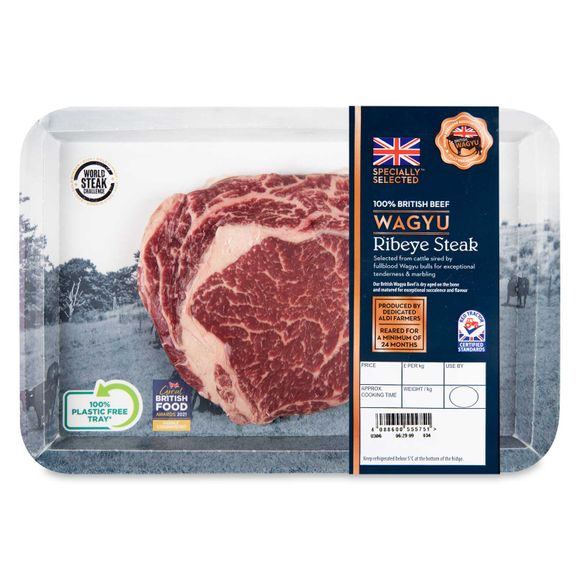 Specially Selected British Wagyu Beef Ribeye Steak Typically 0.227kg