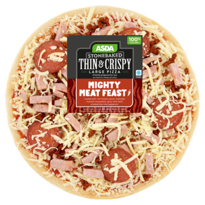 ASDA Large Stonebaked Thin & Crispy Mighty Meat Feast (Typically 793g)