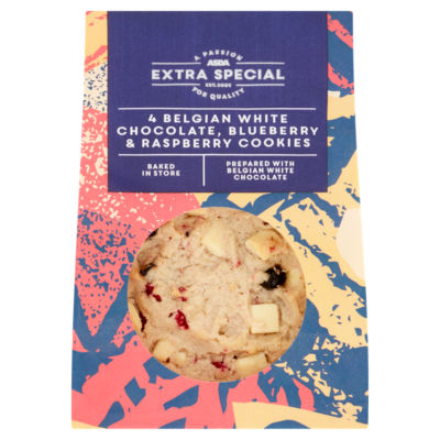 ASDA Extra Special Belgian White Chocolate, Blueberry & Raspberry Cookies