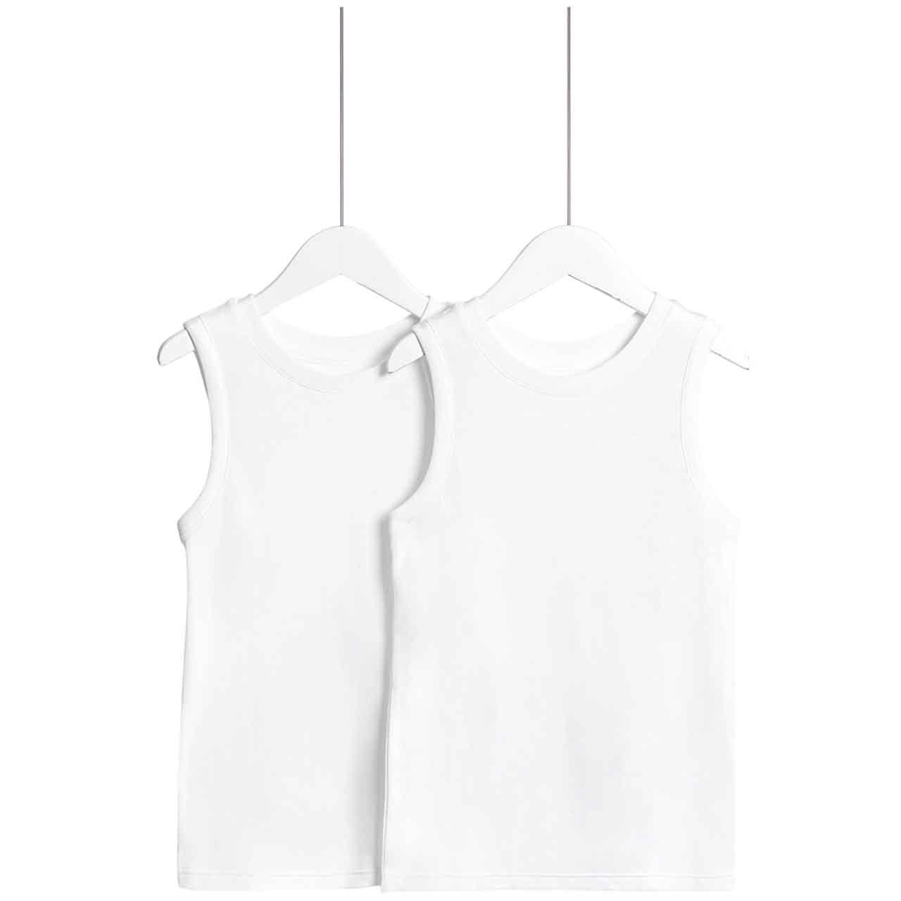 M&S Thermal Vest, 9-10 Years, White, 2 Pack 