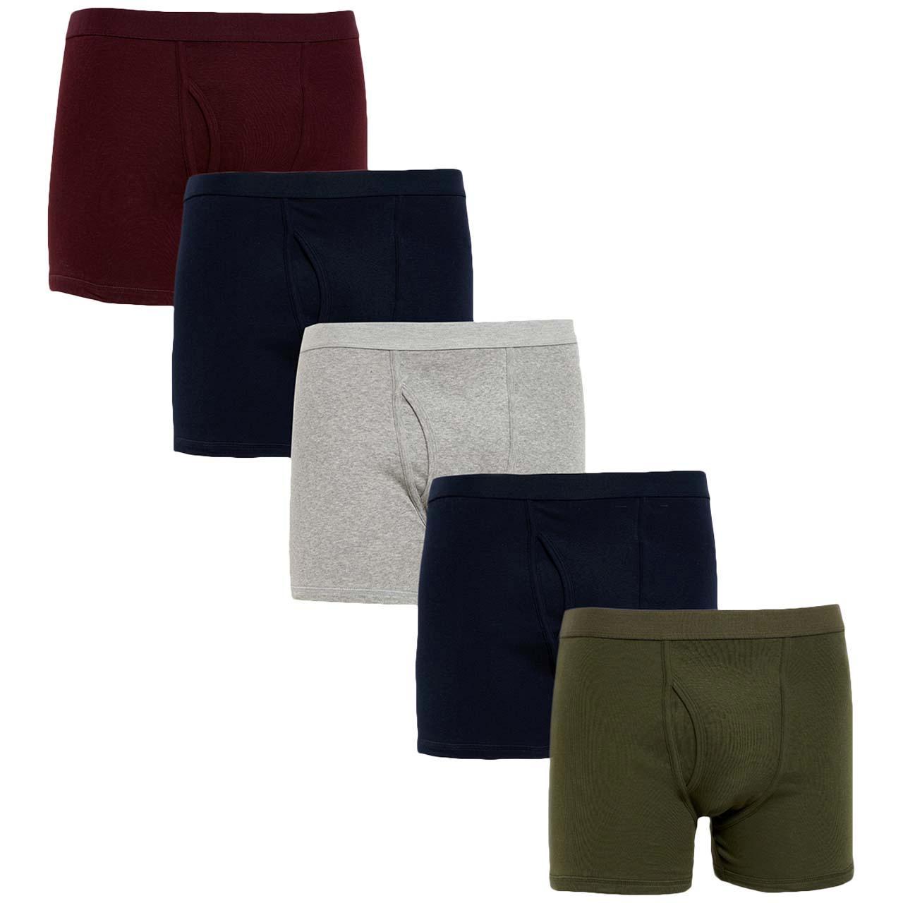 M&S Mens Pure Cotton Trunks, 5 Pack, Medium