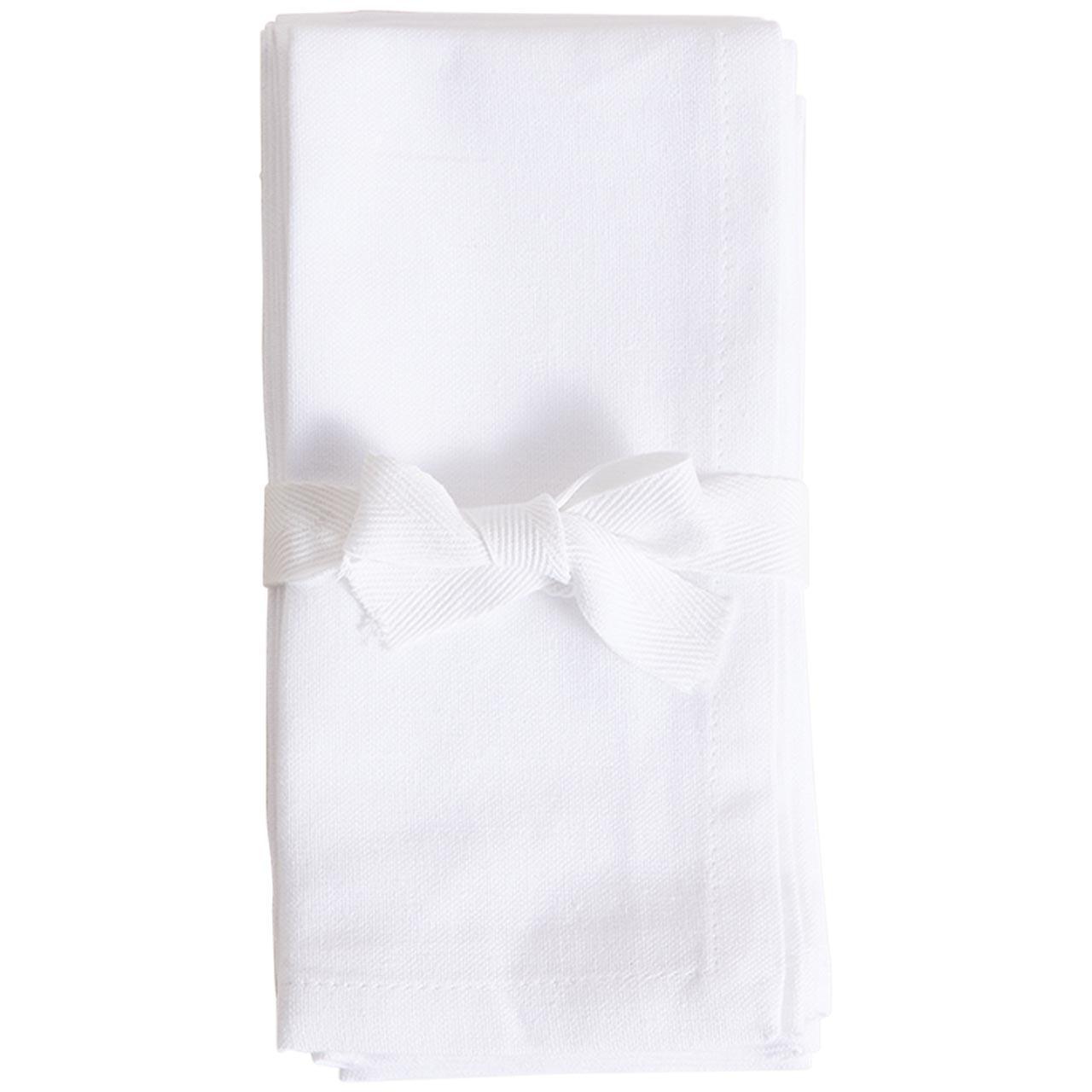 M&S White Cotton with Linen Napkins