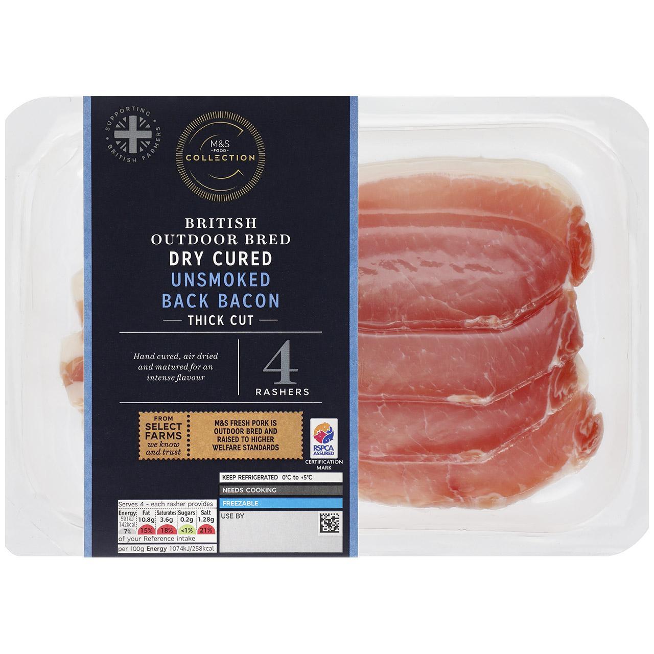 M&S Select Farms British Thick Cut Unsmoked Back Bacon