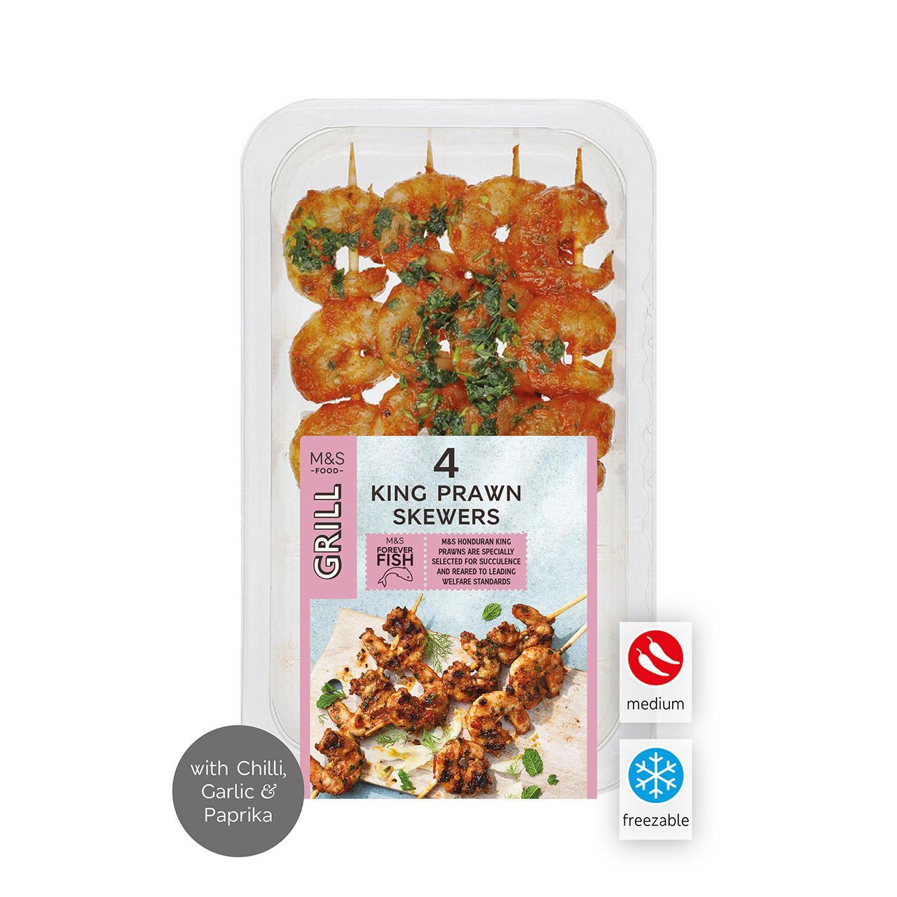 M&S King Prawn Skewers with Chilli, Garlic & Paprika