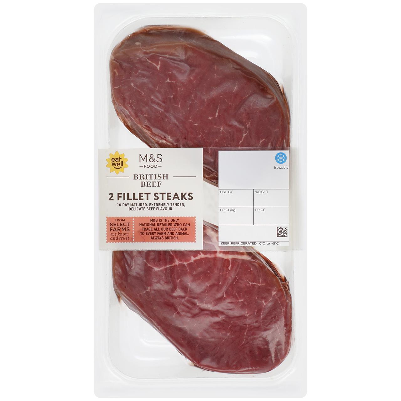 M&S British 2 Fillet Steaks