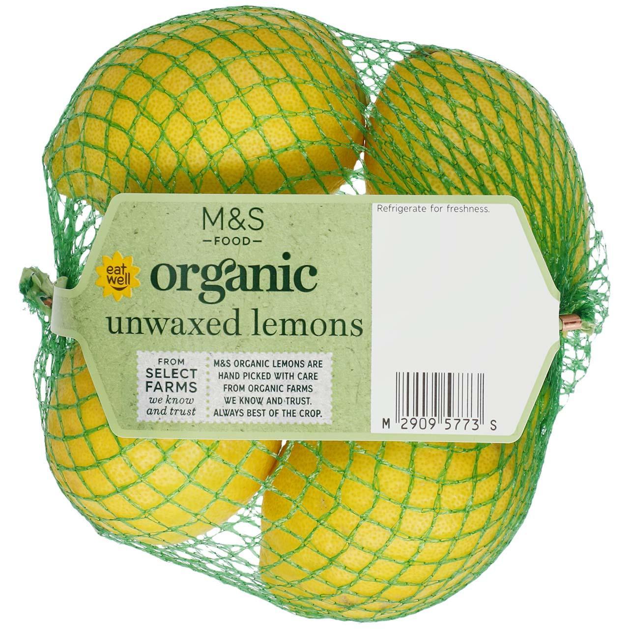 M&S Organic Unwaxed Lemons