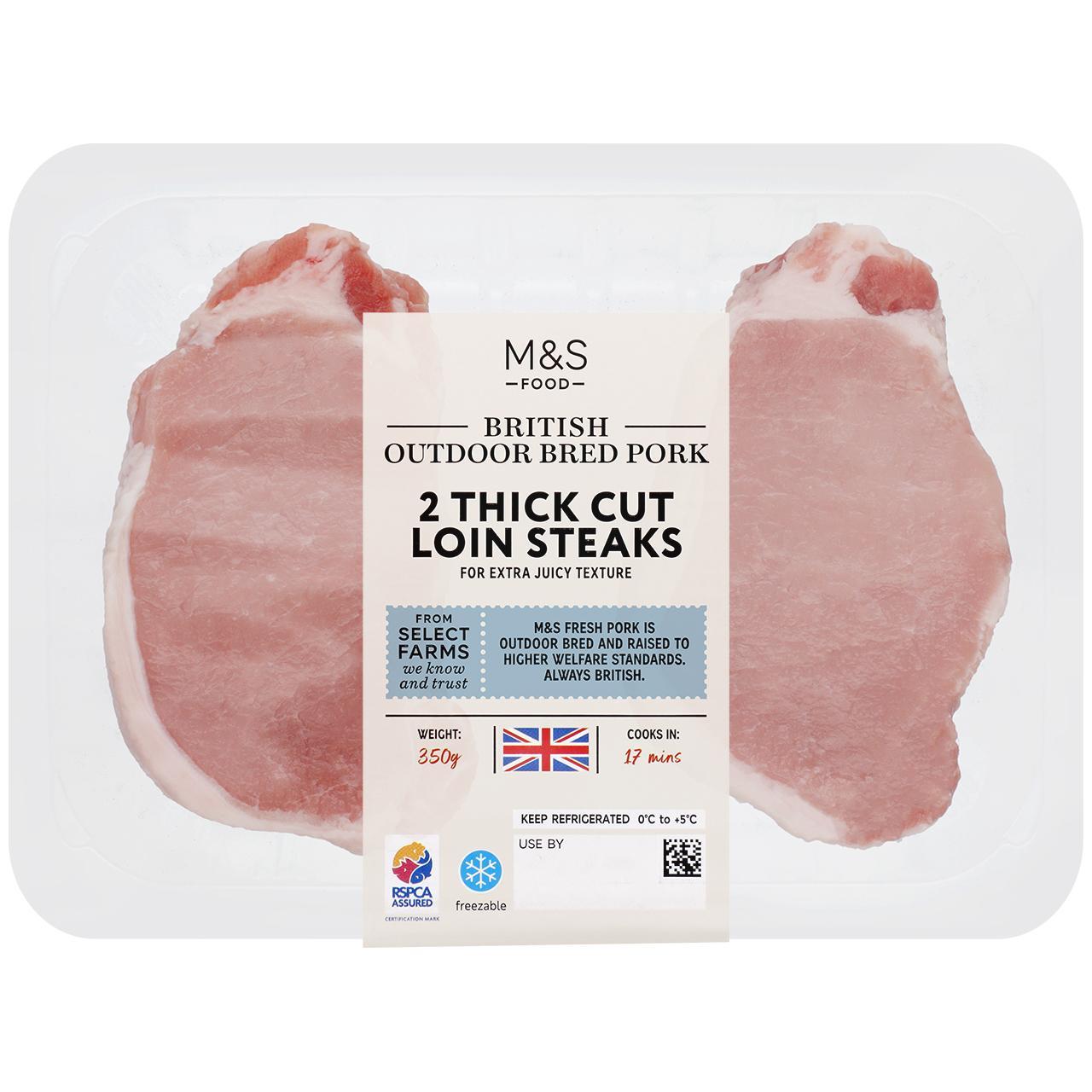 M&S Heritage Gold British Outdoor Bred 2 Thick cut Pork Loin Steaks