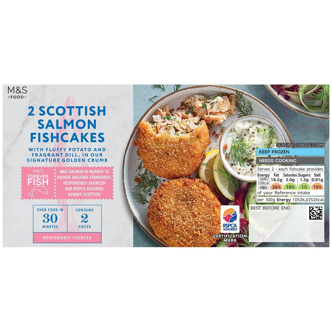 M&S 2 Salmon & Dill Fishcakes Frozen