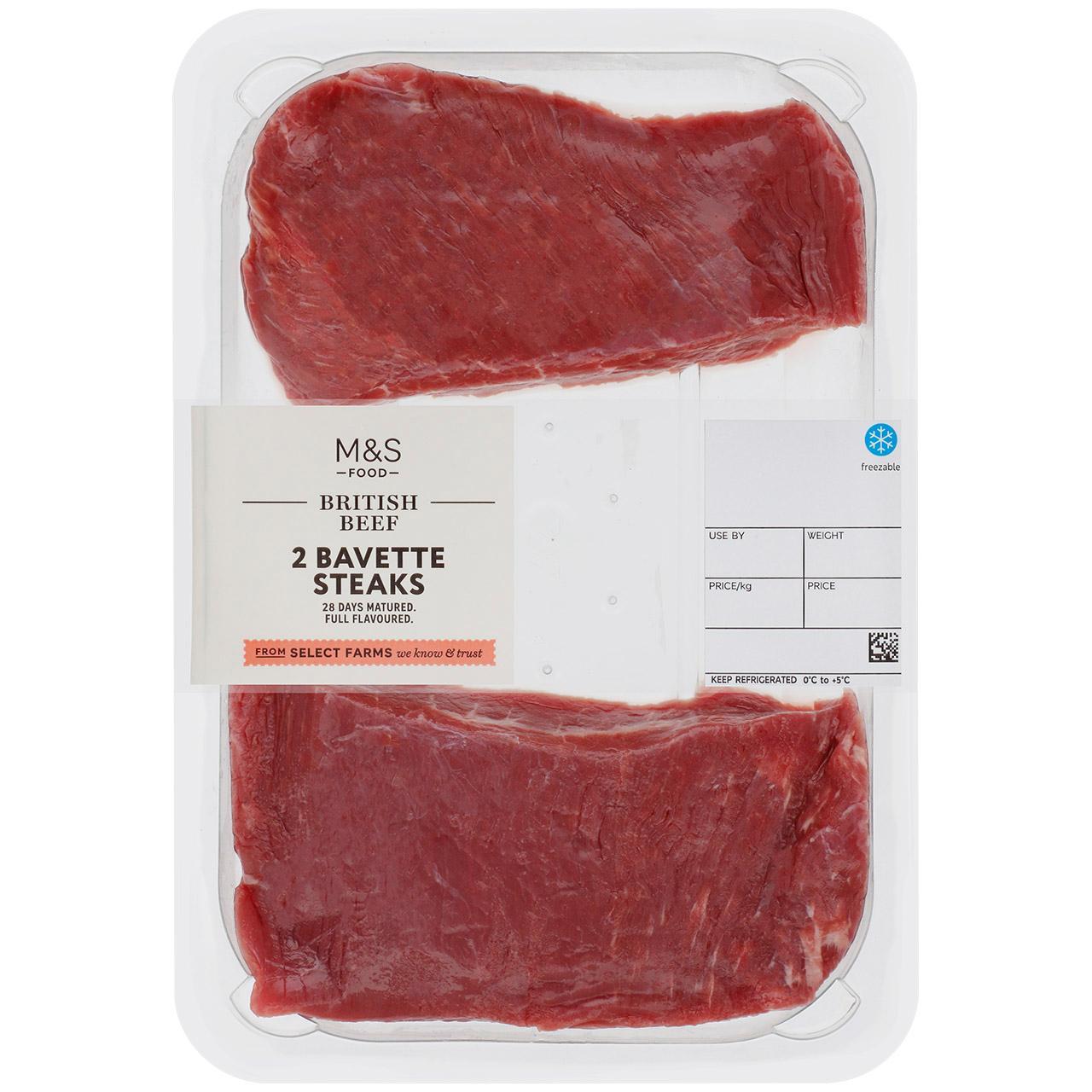 M&S Select Farms British 2 Beef Bavette Steaks