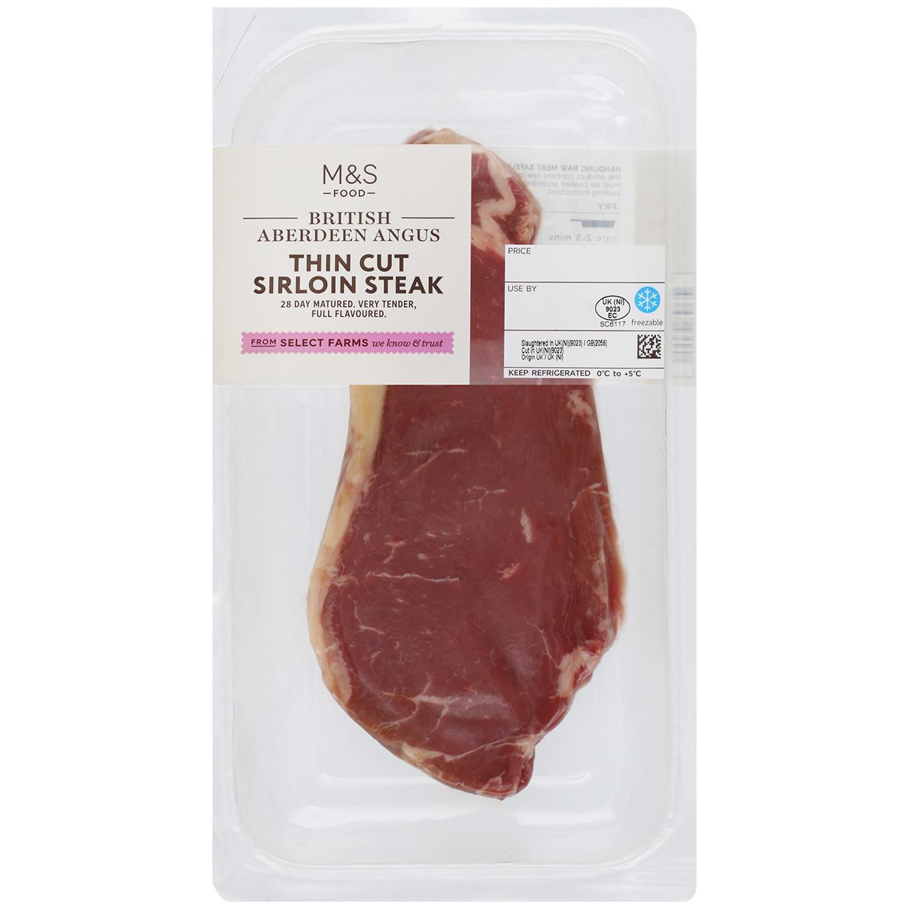 M&S Thin Cut Aberdeen Angus Sirloin Steak