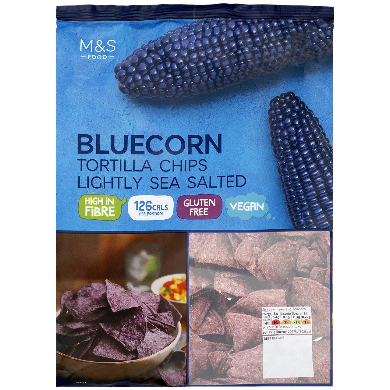 M&S Bluecorn Tortilla Lightly Sea Salted Chips