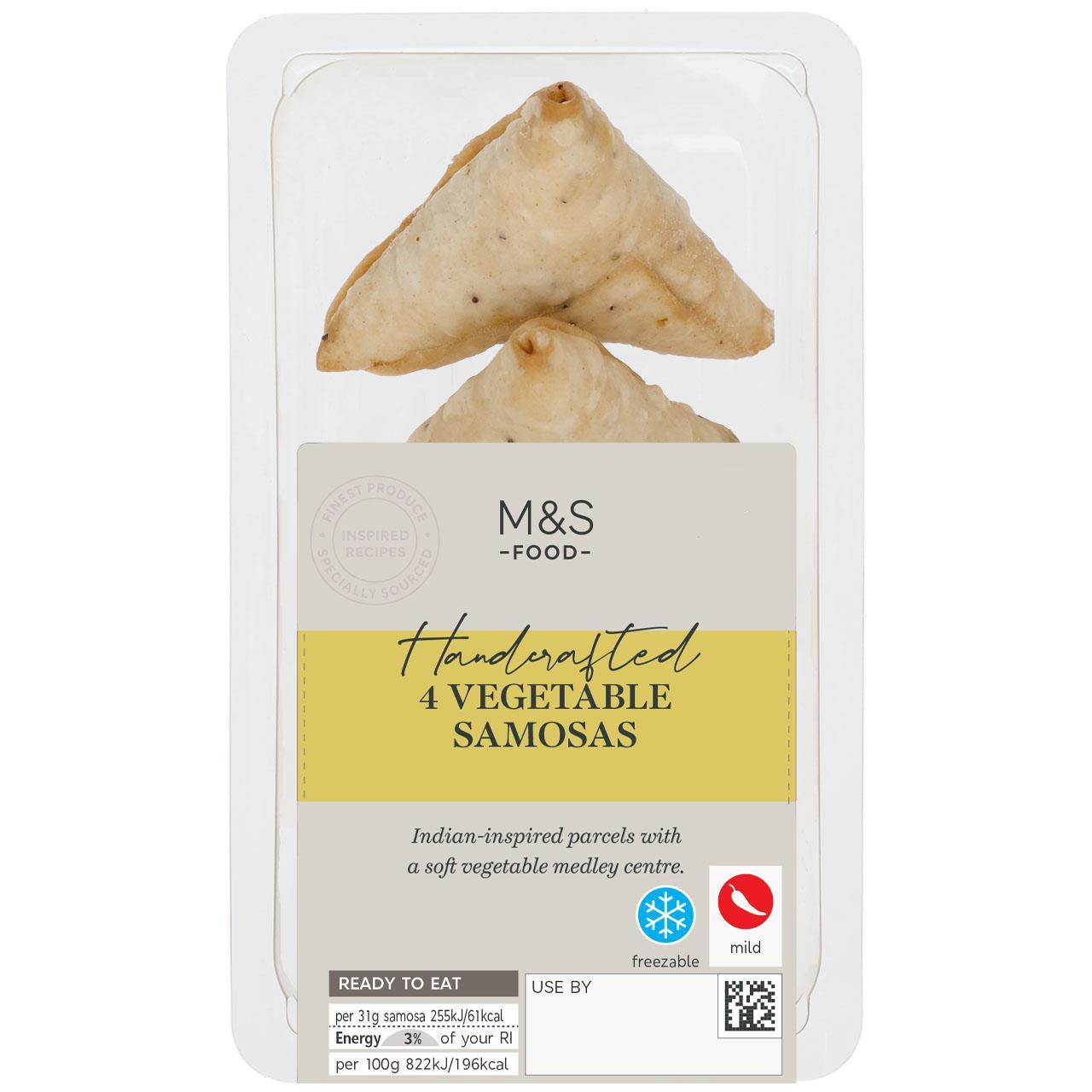 M&S Handcrafted 4 Vegetable Samosas