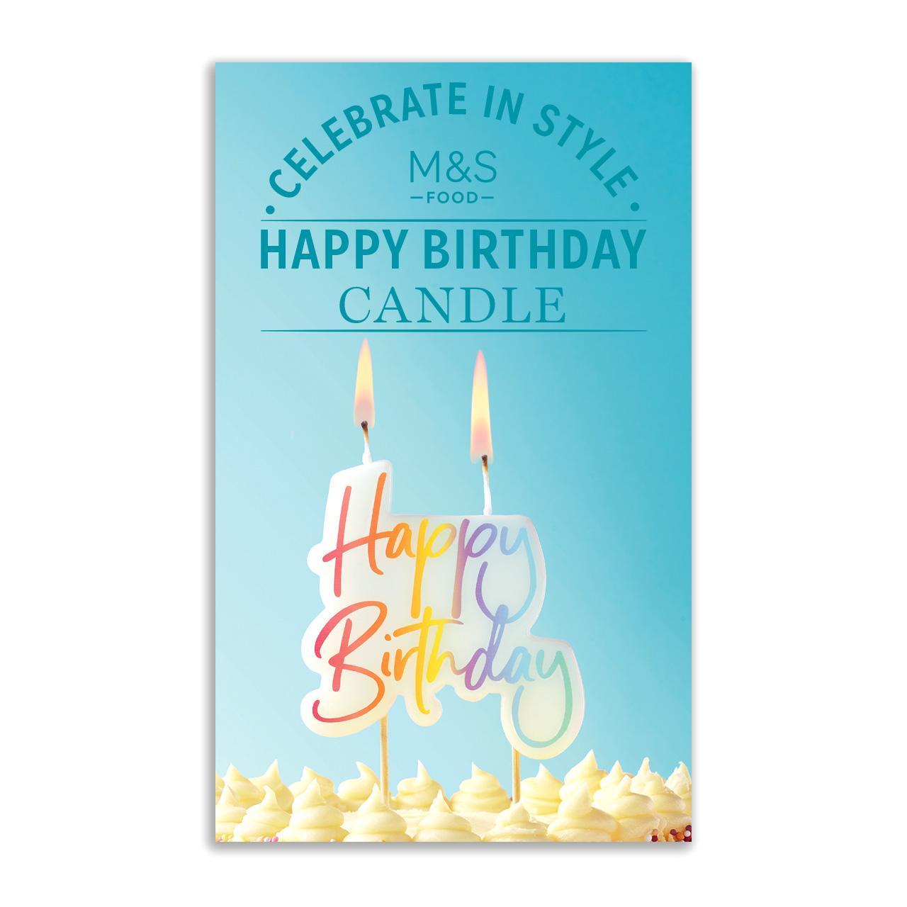 M&S Happy Birthday Candle