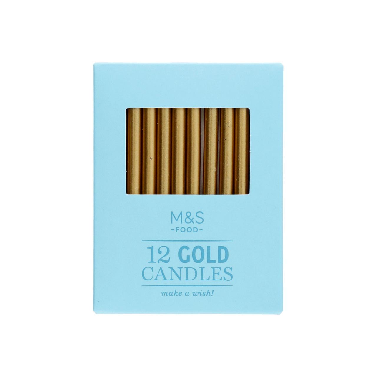 M&S Gold Birthday Candles