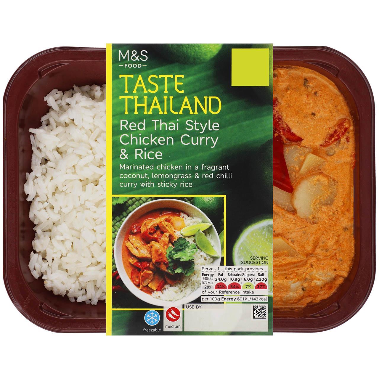 M&S Red Thai Style Chicken Curry & Rice - Taste of Asia