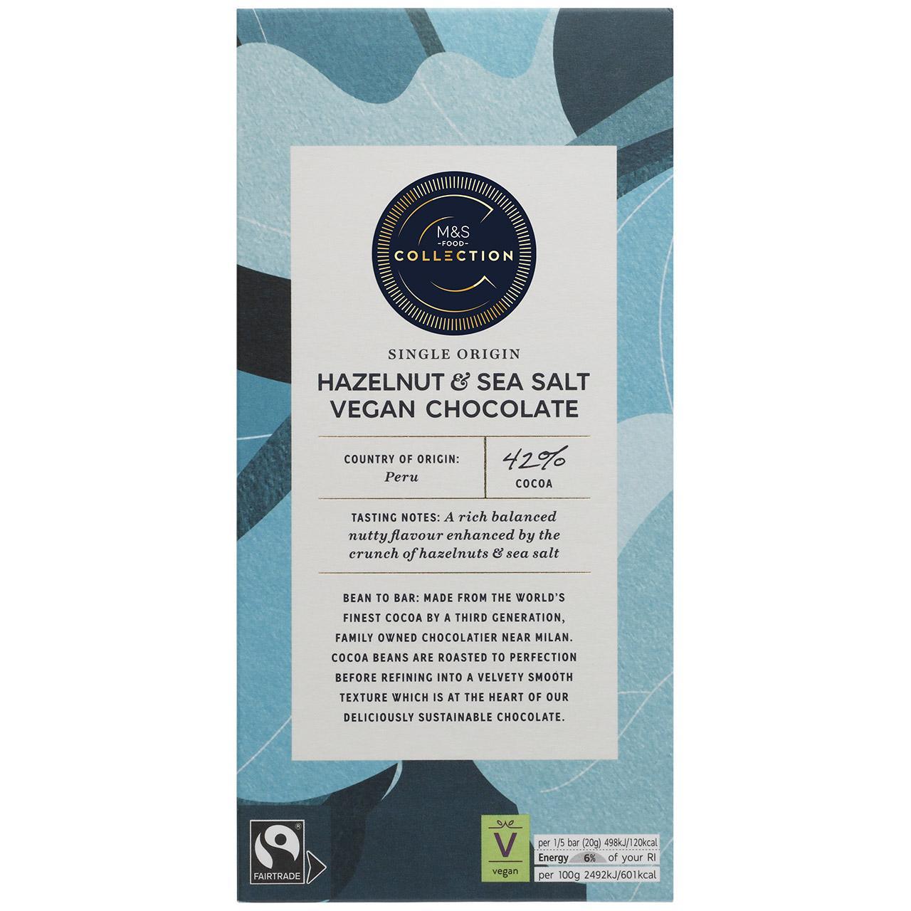 M&S Single Origin Hazelnut & Sea Salt Vegan Chocolate