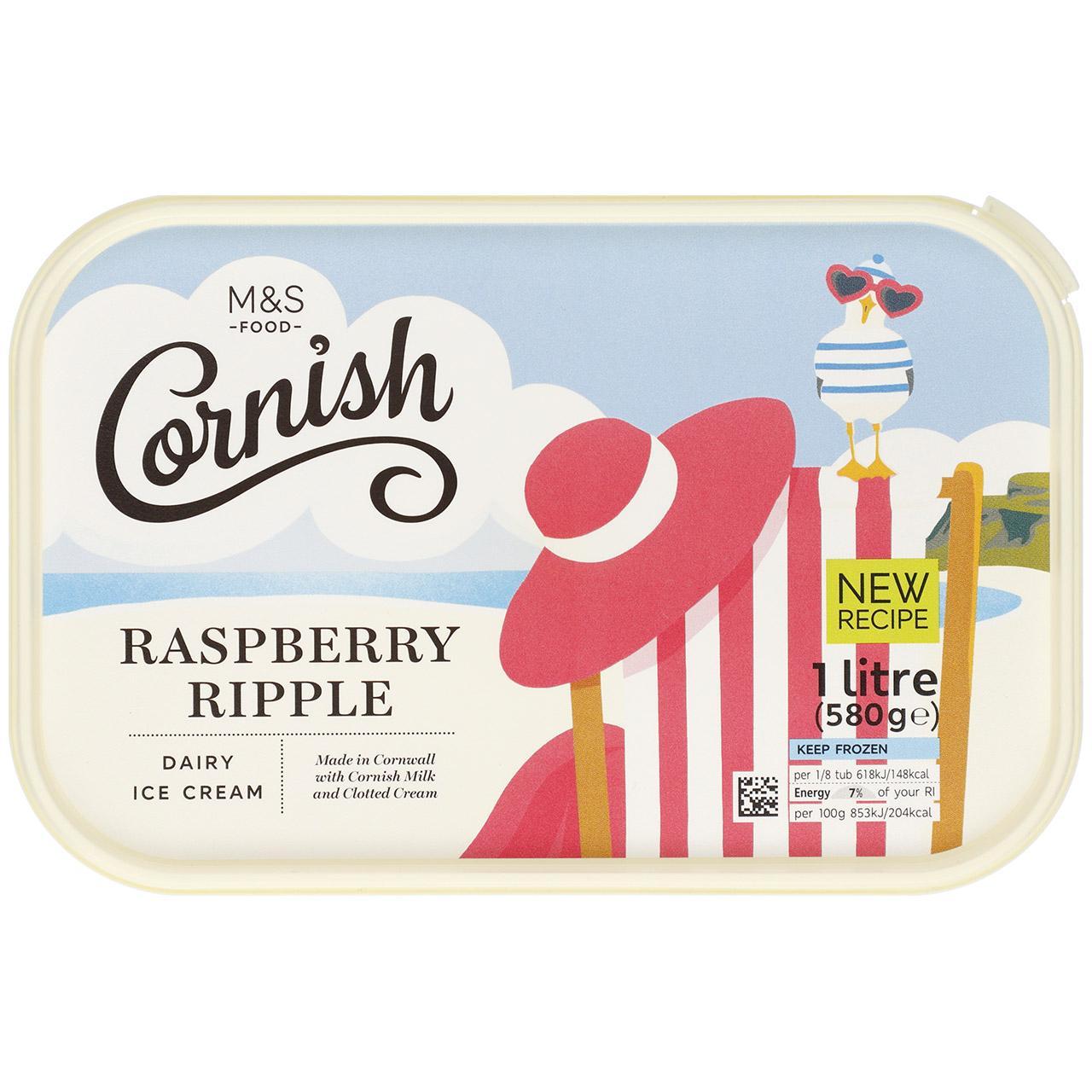 M&S Cornish Raspberry Ripple Ice Cream