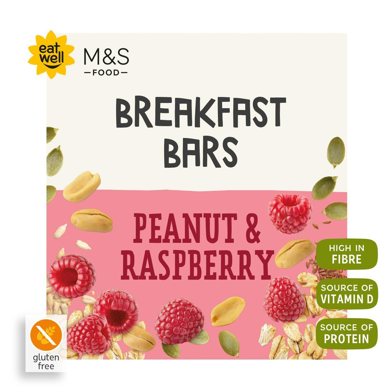 M&S 4 Peanut and Raspberry Breakfast Bars