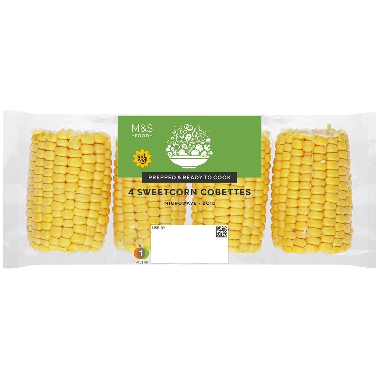 M&S 4 Sweetcorn Cobettes