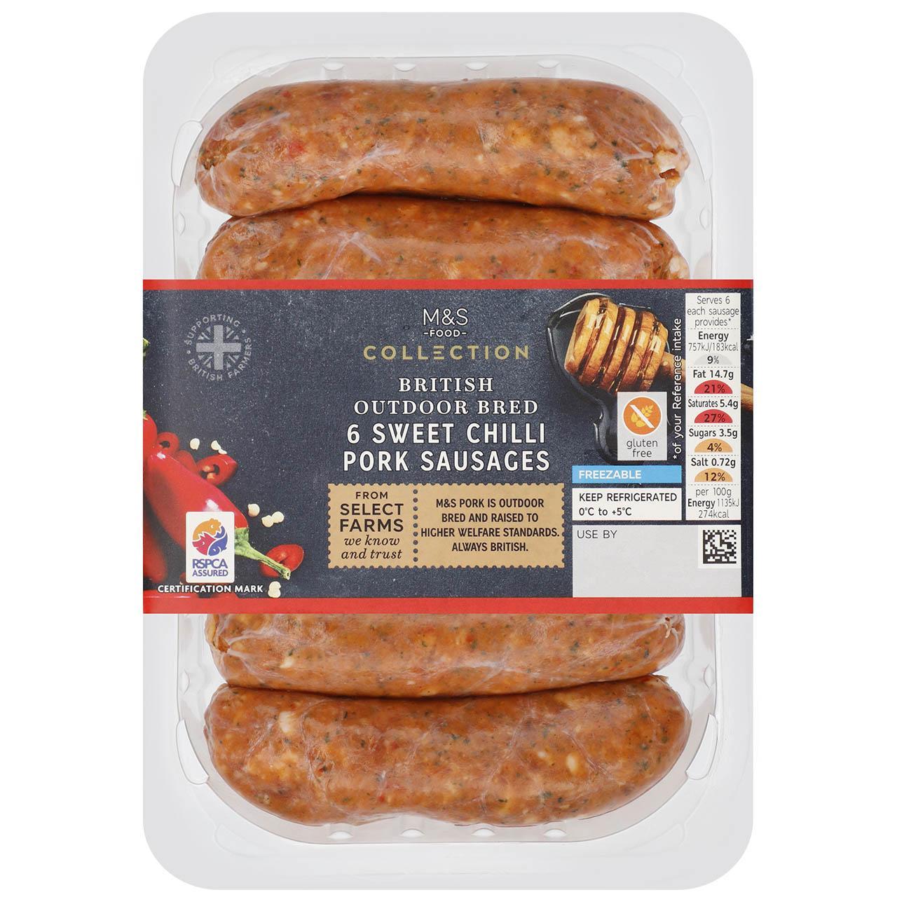 M&S 6 Sweet Chilli Pork Sausages