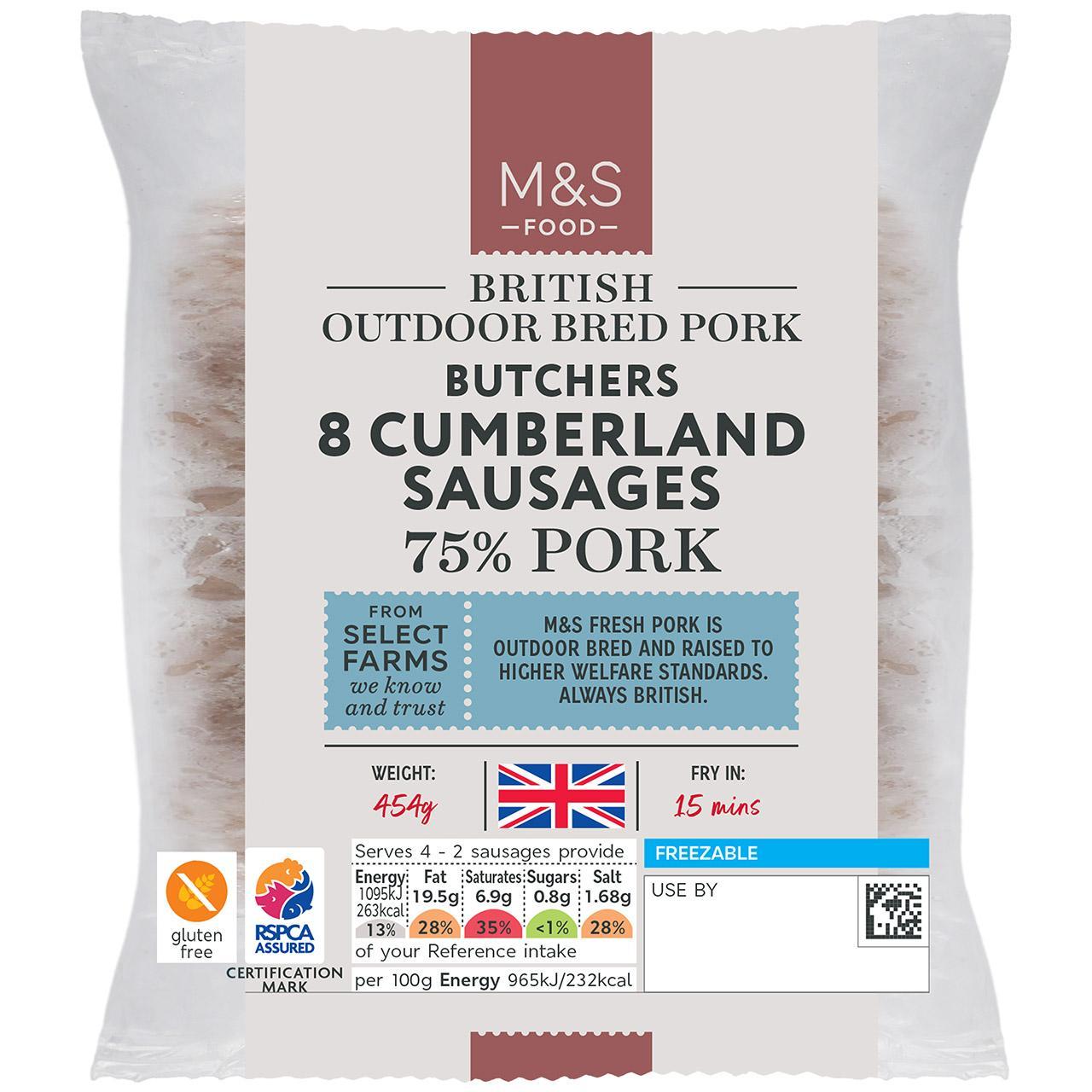 M&S 8 Cumberland Pork Sausages