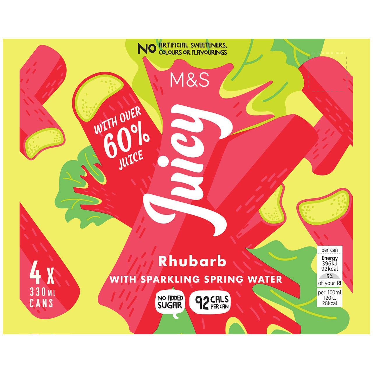 M&S Juicy Sparkling Rhubarb Water