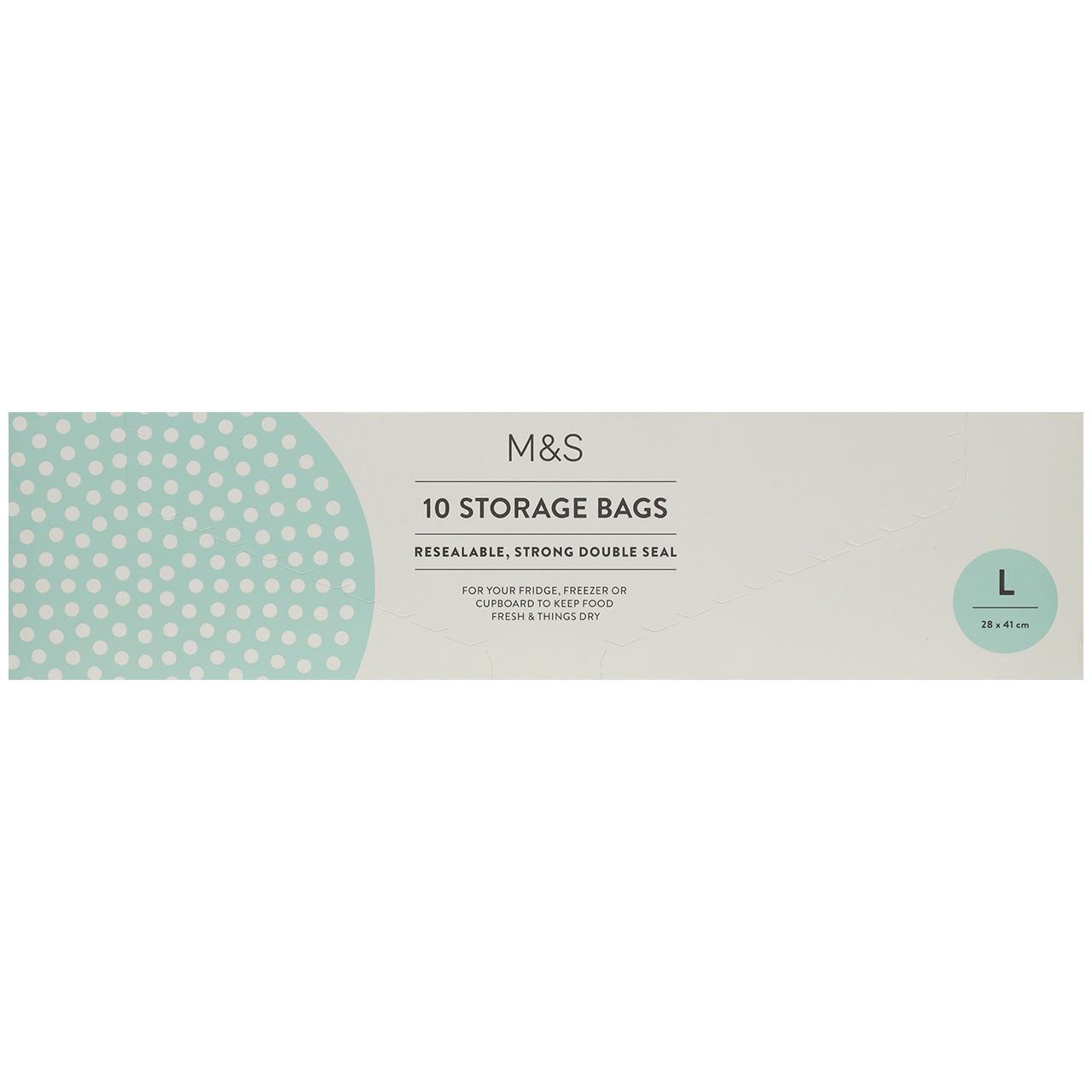 M&S 10 Large Resealable Storage Bags