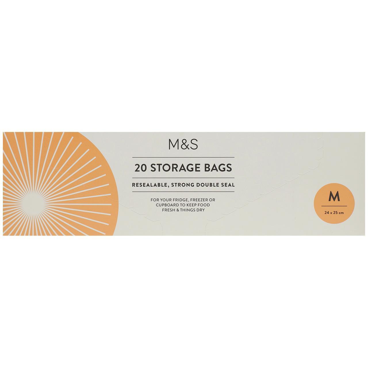 M&S 20 Medium Resealable Storage Bags