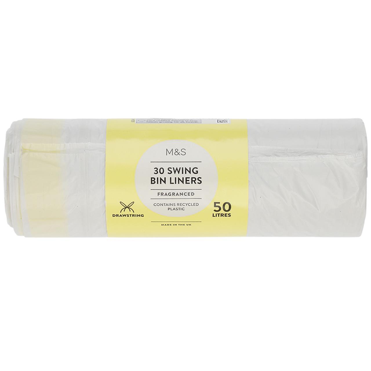 M&S 30 Fragranced Drawstring 50L Swing Bin Liners