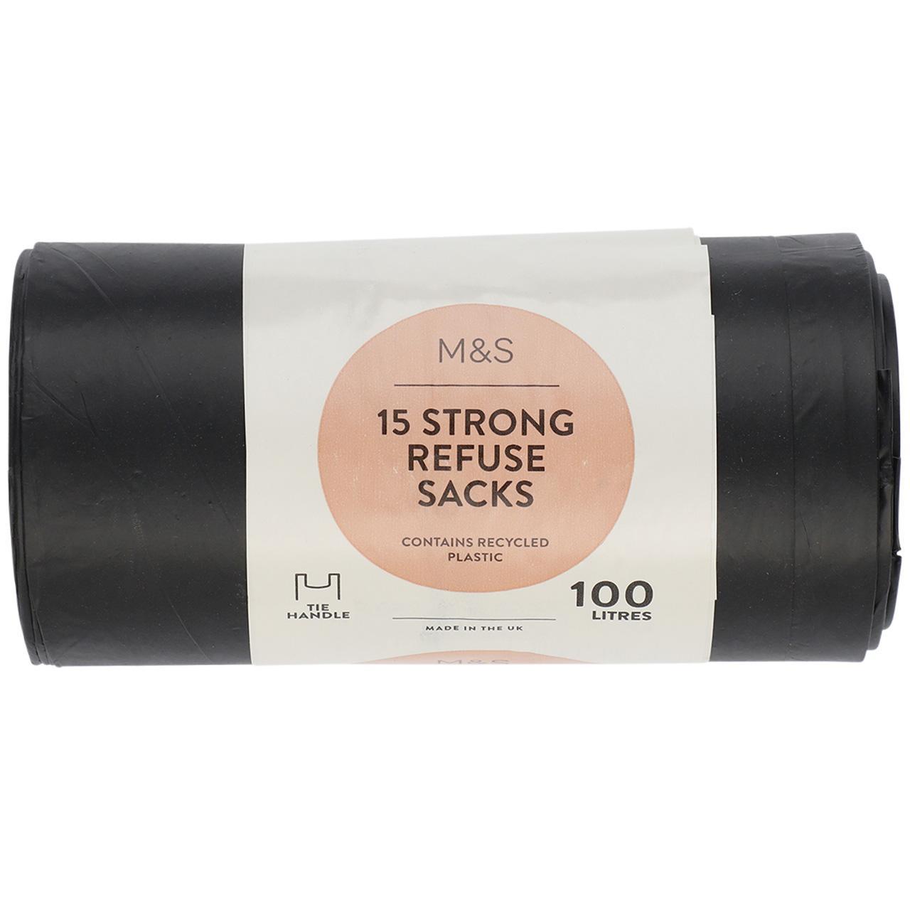 M&S 15 Tie Handle 100L Refuse Sacks